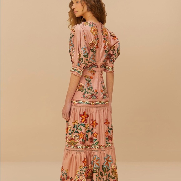 FARM Rio Pink Garden Delight Short Sleeve Maxi Dress - Picture 7 of 7